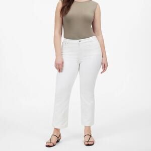 NWT Madewell Kick Out Flare Leg Mid Rise Crop Jeans In Pure White Size 32
